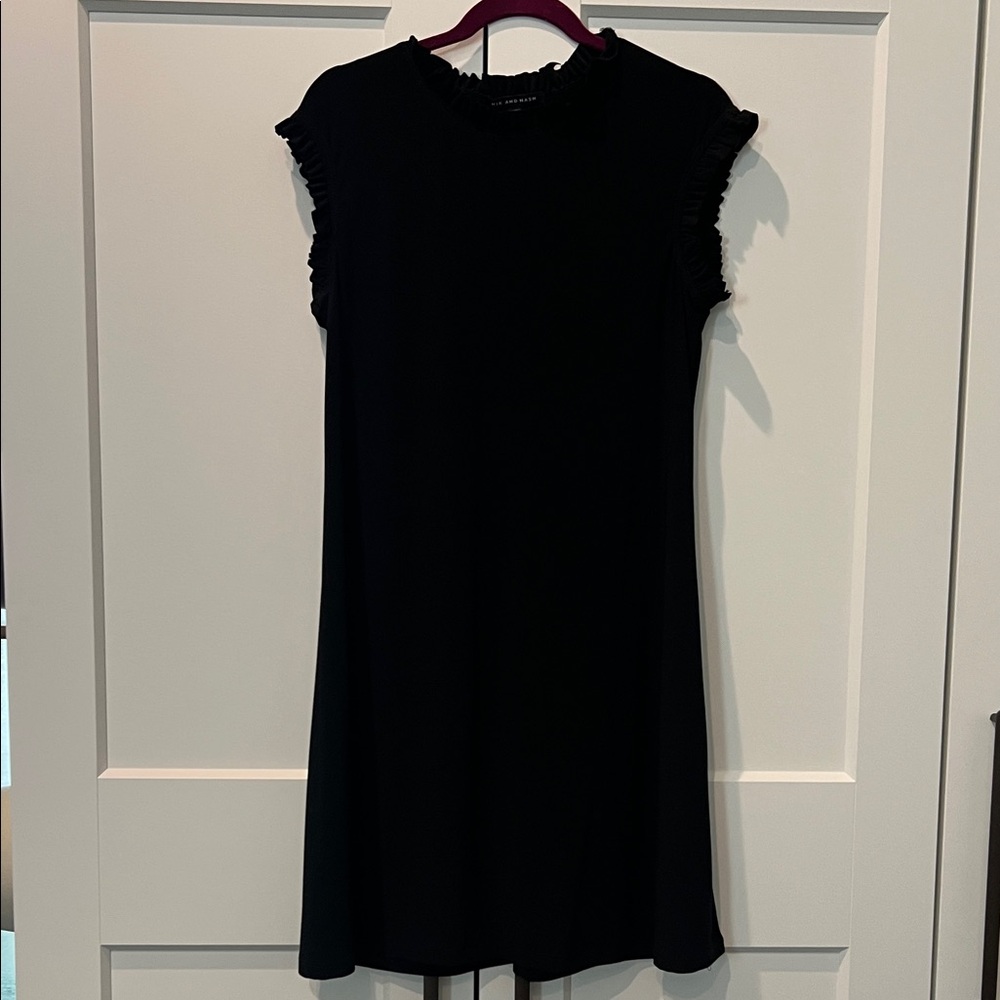 Black Ruffle Sleeveless Dress